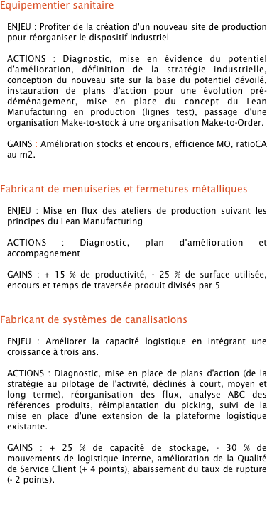 Equipementier sanitaire